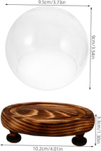 Glass Cover Ornaments Flower Display Cloche Dome Glass Display Case Base