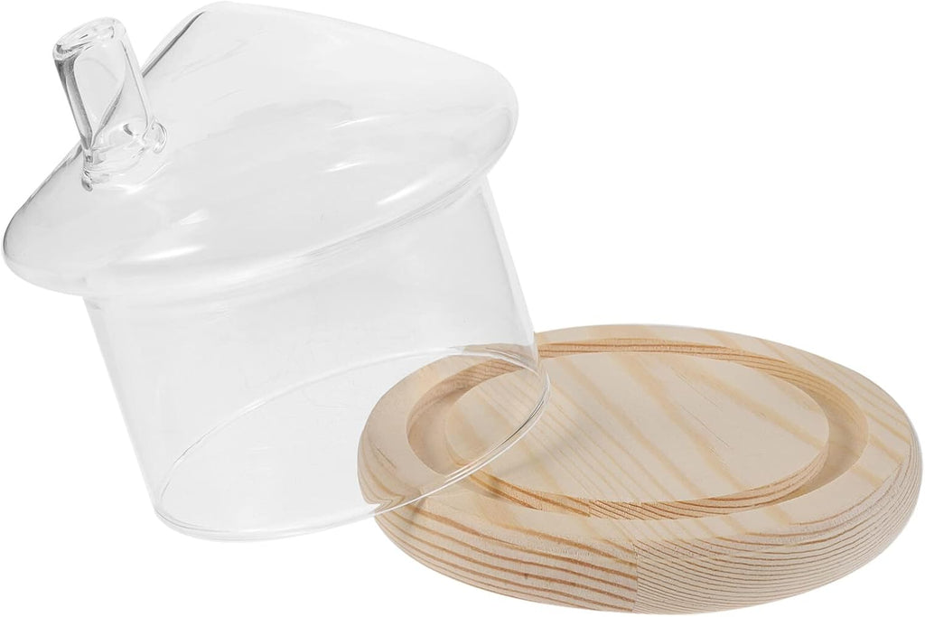 House Shape Preserved Flower Dome Display Base Creative Ornament for Decor Removable Cover for Artificial Plants and Flowers