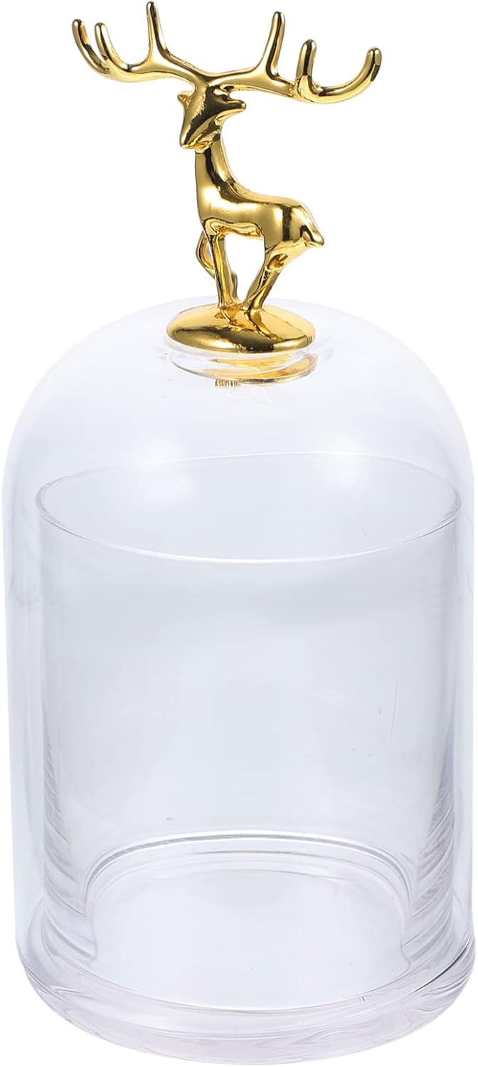 1set Preserved Flower Glass Dome for Scented Candles Elegant Decorative Cover for Home Decor Handmade Glass Adornment Fresh Flower Display for Indoor Desktop Decoration