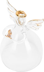 1pc Angel Shaped Glass Cover for Preserved Flowers Immortal Flower Display Dome Landscape Ornament for Home Decoration and Creative Desktop Accessory