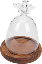 Angel Glass Cover Angel Preserved Flowers Eternal Angel Flowers Wedding Decoration Glass Dome with Base Tabletop Display Case Glass Cloche with Base Vase Wooden Dried Flowers Snack