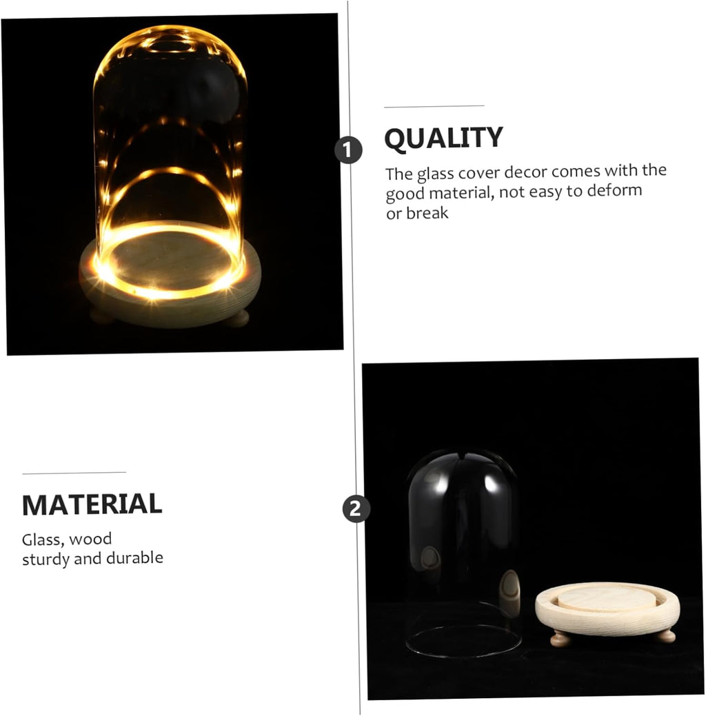 2 Sets Floral Decor Glass Flower Cover Preserved Flower Display Elegant Desktop Accessory