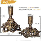 Candlestick Holders,Taper Candle Holder for Candlesticks Gold Brass Vintage Candle Metal Stick Candle Holders for Fireplace, Party, Dining, Home, Wedding Decor,Fits 3/4 inch Thick Candle&Led Candles