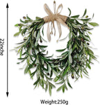 22" Heart Shaped Artificial Olive Leaf & Fruit Wreath - Realistic Green Olive Branches with Spring Floral Accents, Farmhouse Wall Door Wedding Arch Window Hanging for Indoor Outdoor Garden Decor (1)