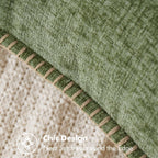 Pack of 2 Couch Throw Pillow Covers 20x20 Inch Sage Green Farmhouse Decorative Pillow Covers with Stitched Edge Soft Chenille Solid Dyed Spring Pillow Covers for Sofa Bed Living Room