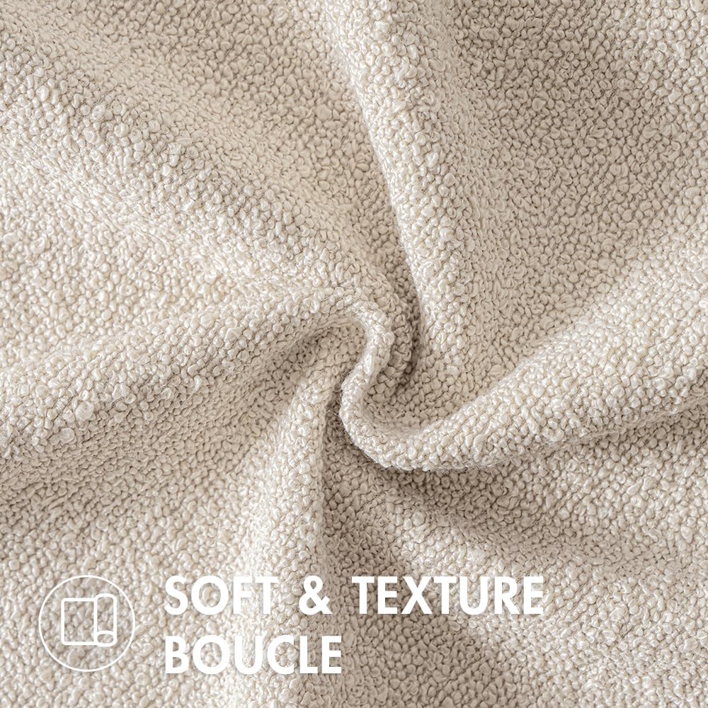 20x20 Inch Decorative Pillow Covers for Couch Bed Set of 2 Textured  Neutral Throw Pillows Natural Beige Accent Solid Cushion Pillowcase Cozy Soft Chair Sofa Livingroom Home Decor