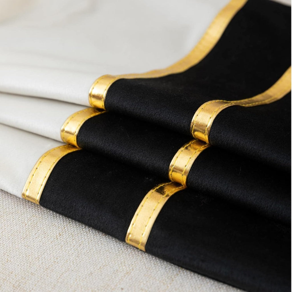 Set of 2 Velvet Decorative Throw Pillow Covers Black White Patchwork with Gold Leather Pillow Covers 18 × 18 Inch Cushion Covers Decor Living Room Sofa Bedroom Car