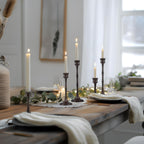 Vintage Metal Candlestick Holders, Set of 3 Bronze Candle Holders for Candlesticks Antique Taper Candle Stands Candle Sticks Holder for Housewarming Wedding Mantelpiece Table Centerpiece Decor