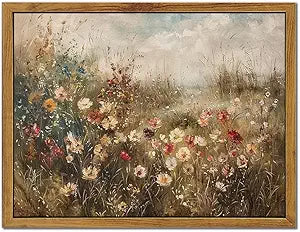 Vintage Framed Wall Art,Classic Landscape Canvas Print,8x10 Inch Farmhouse Decorative Painting,Rustic Home Decor,Ready to Hang for Living Room,Bedroom,Office