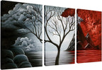 The Cloud Tree 3 Panels Modern  Canvas Prints Artwork Abstract Seascape Paintings Reproduction Sea Beach Pictures Printed on Canvas Wall Art for Home Decorations Wall Decor