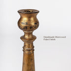 Tall Candle Holders Set of 3, Rustic Candlestick Holder, Vintage Centerpiece Table Decorations, Fireplace Mantel Decor, Elegant Antique Candle Holder Decor, Gift Ideas, Distressed Gold