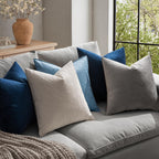 Pack of 2, Velvet Soft Solid Decorative Square Throw Pillow Covers Set Cushion Case for Spring Sofa Bedroom Car 18x18 Inch 45x45 Cm