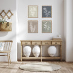 Framed Boho Wall Art Set of 4 for Wooded Minimalist Botanical Print Wall Art for Rustic Vintage Farmhouse Home Kitchen Wall Decor (Brown, 11x14)