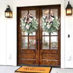 22 Inch Boho Rose & Eucalyptus Wreaths for Front Door–Rustic Front Door Wreath for Spring, Summer, Fall & All Seasons–Outdoor Wreaths for Front Door, Porch & Door Hanging Decor