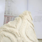 Throw Pillow Covers 18x18 Inch Set of 2, Soft Plush Faux Wool Beige Couch Pillow Covers, Spring Solid Dyed Accent Pillow Cases for Sofa Bed Living Room Home Decor