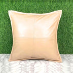 Genuine Lamb Leather Cushion Pillow Cover - Luxury Leather Pillow Case - Modern, Boho, Farmhouse Home Decor - Bedroom Couch, Living Room, Sofa Bed (Basketweave - Camel, 22" x 22")