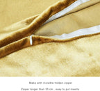 Gold Velvet Decorative 20x20 Throw Pillow Covers for Sofa Bed 2 Pack Soft Cushion Cover