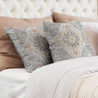 Boho Throw Pillow Covers 20x20 inch Set of 2,Soft Pillowcases Bohemia Carpet Pattern Decorative Sofa Living Room Bed Square Pillow Case Cushion Cover-Blue Grey